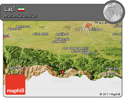 Satellite Panoramic Map of Laţī