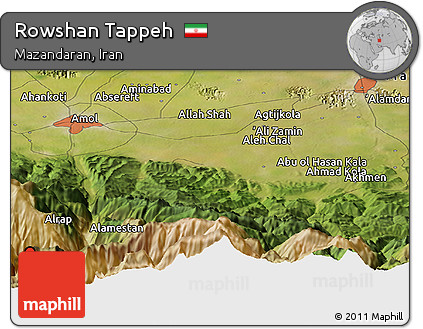 Satellite Panoramic Map of Rowshan Tappeh
