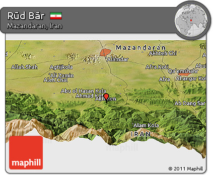 Satellite Panoramic Map of Rūd Bār