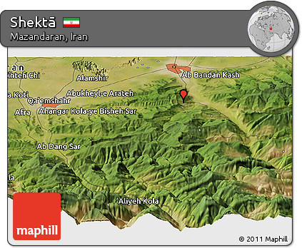 Satellite Panoramic Map of Shektā
