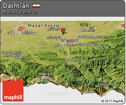 Satellite Panoramic Map of Dashtīān