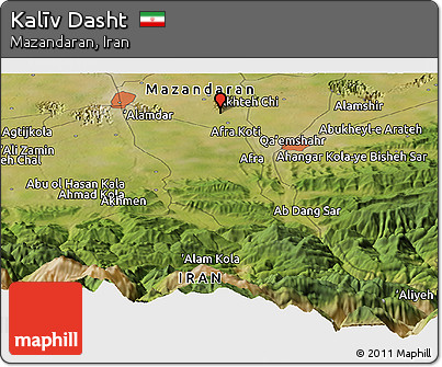 Satellite Panoramic Map of Kalīv Dasht