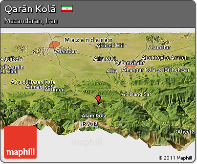 Satellite Panoramic Map of Qarān Kolā