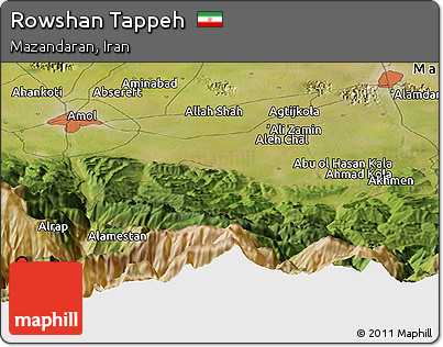 Satellite Panoramic Map of Rowshan Tappeh