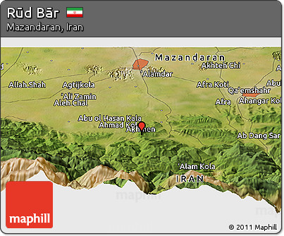 Satellite Panoramic Map of Rūd Bār