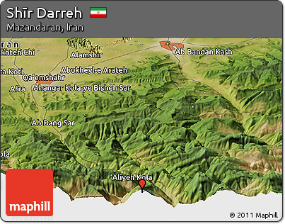 Satellite Panoramic Map of Shīr Darreh