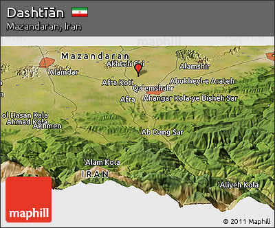 Satellite Panoramic Map of Dashtīān