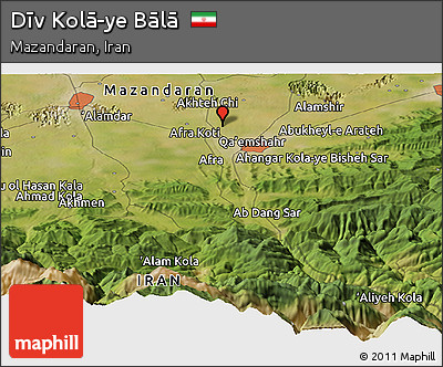 Satellite Panoramic Map of Dīv Kolā-ye Bālā