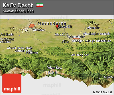Satellite Panoramic Map of Kalīv Dasht