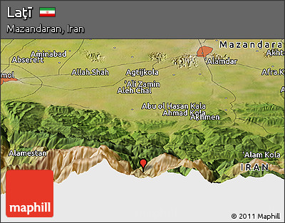 Satellite Panoramic Map of Laţī