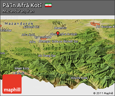 Satellite Panoramic Map of Pā'īn Afrā Kotī