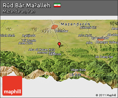 Satellite Panoramic Map of Rūd Bār Maḩalleh