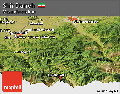 Satellite Panoramic Map of Shīr Darreh