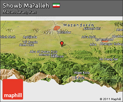 Satellite Panoramic Map of Showb Maḩalleh