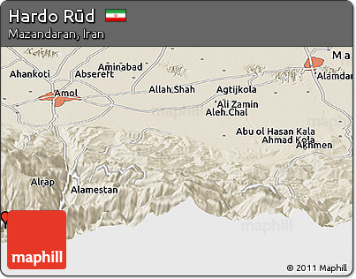 Shaded Relief Panoramic Map of Hardo Rūd