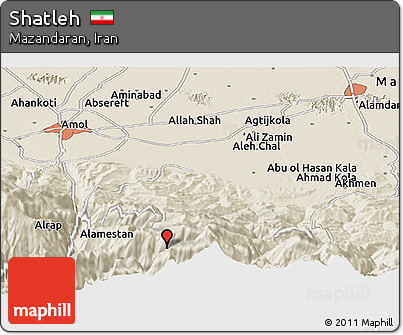 Shaded Relief Panoramic Map of Shatleh
