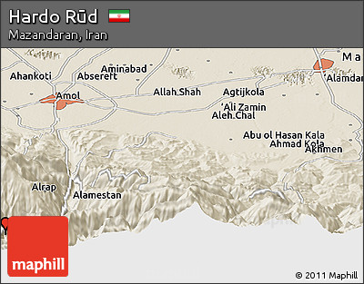 Shaded Relief Panoramic Map of Hardo Rūd