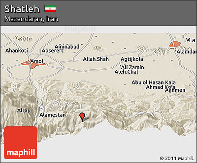 Shaded Relief Panoramic Map of Shatleh