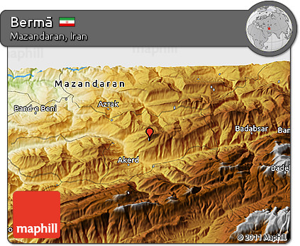 Physical 3D Map of Bermā