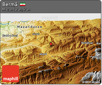 Physical 3D Map of Bermā