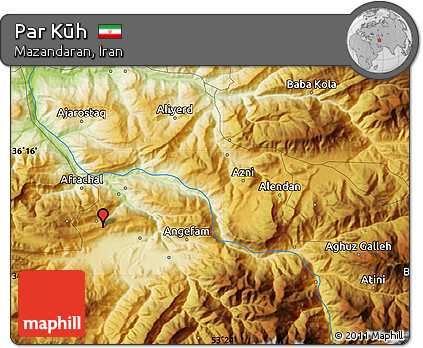 Physical Map of Par Kūh
