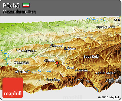Physical Panoramic Map of Pāchā
