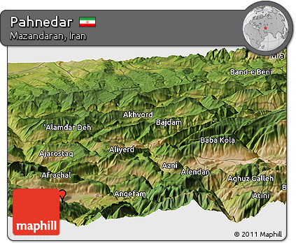 Satellite Panoramic Map of Pahnedar