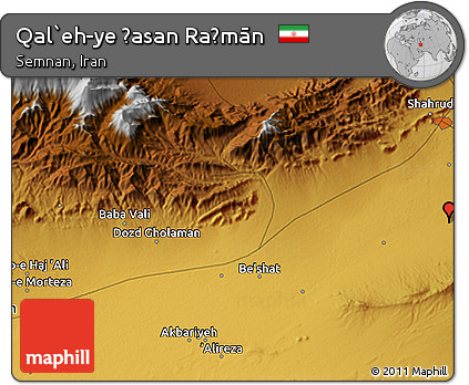 Physical 3D Map of Qal`eh-ye Ḩasan Raḩmān