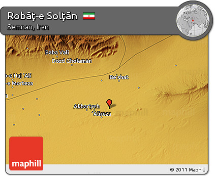 Physical 3D Map of Robāţ-e Solţān