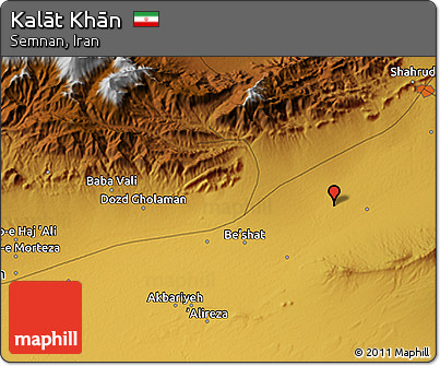 Physical 3D Map of Kalāt Khān