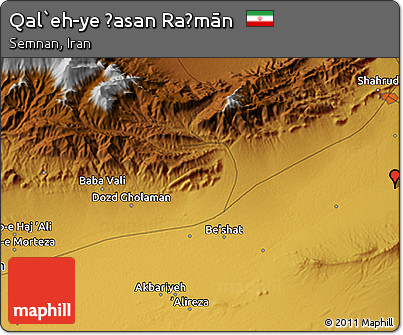 Physical 3D Map of Qal`eh-ye Ḩasan Raḩmān