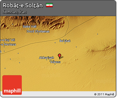 Physical 3D Map of Robāţ-e Solţān