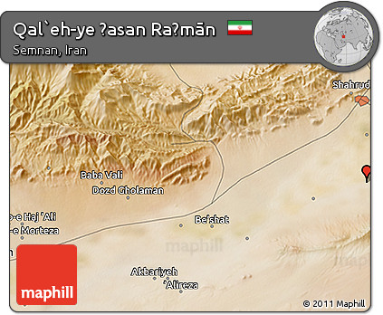 Satellite 3D Map of Qal`eh-ye Ḩasan Raḩmān
