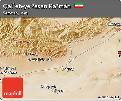 Satellite 3D Map of Qal`eh-ye Ḩasan Raḩmān