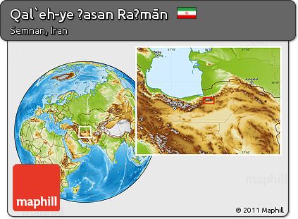 Physical Location Map of Qal`eh-ye Ḩasan Raḩmān