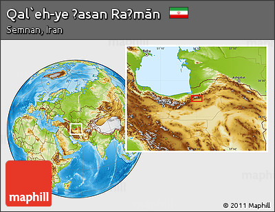 Physical Location Map of Qal`eh-ye Ḩasan Raḩmān