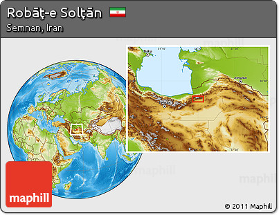 Physical Location Map of Robāţ-e Solţān