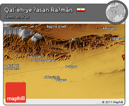Physical Panoramic Map of Qal`eh-ye Ḩasan Raḩmān
