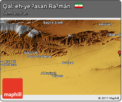 Physical Panoramic Map of Qal`eh-ye Ḩasan Raḩmān