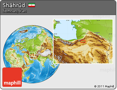 Physical Location Map of Shāhrūd