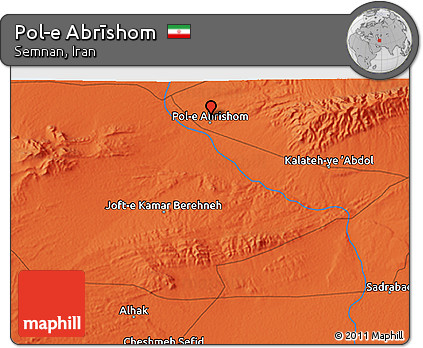 Political 3D Map of Pol-e Abrīshom