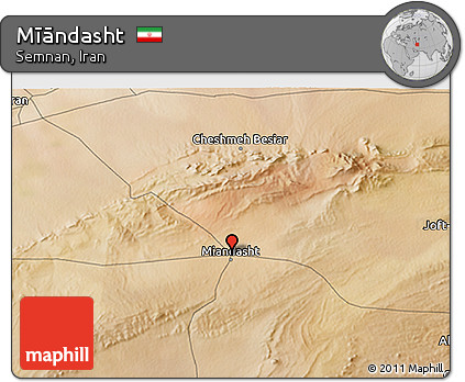 Satellite 3D Map of Mīāndasht