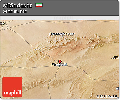 Satellite 3D Map of Mīāndasht