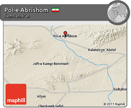 Shaded Relief 3D Map of Pol-e Abrīshom