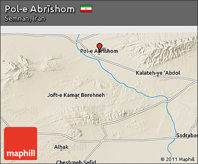 Shaded Relief 3D Map of Pol-e Abrīshom