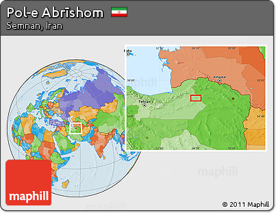 Political Location Map of Pol-e Abrīshom