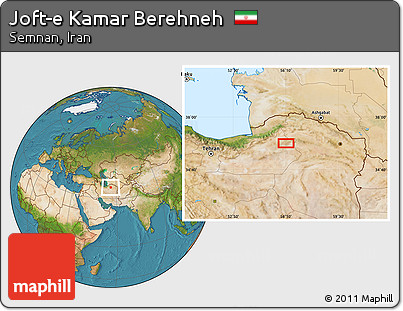 Satellite Location Map of Joft-e Kamar Berehneh