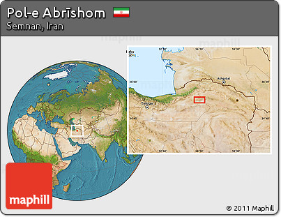 Satellite Location Map of Pol-e Abrīshom