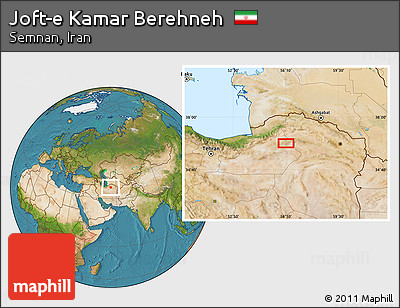 Satellite Location Map of Joft-e Kamar Berehneh