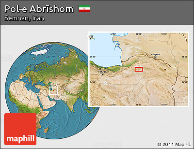 Satellite Location Map of Pol-e Abrīshom
